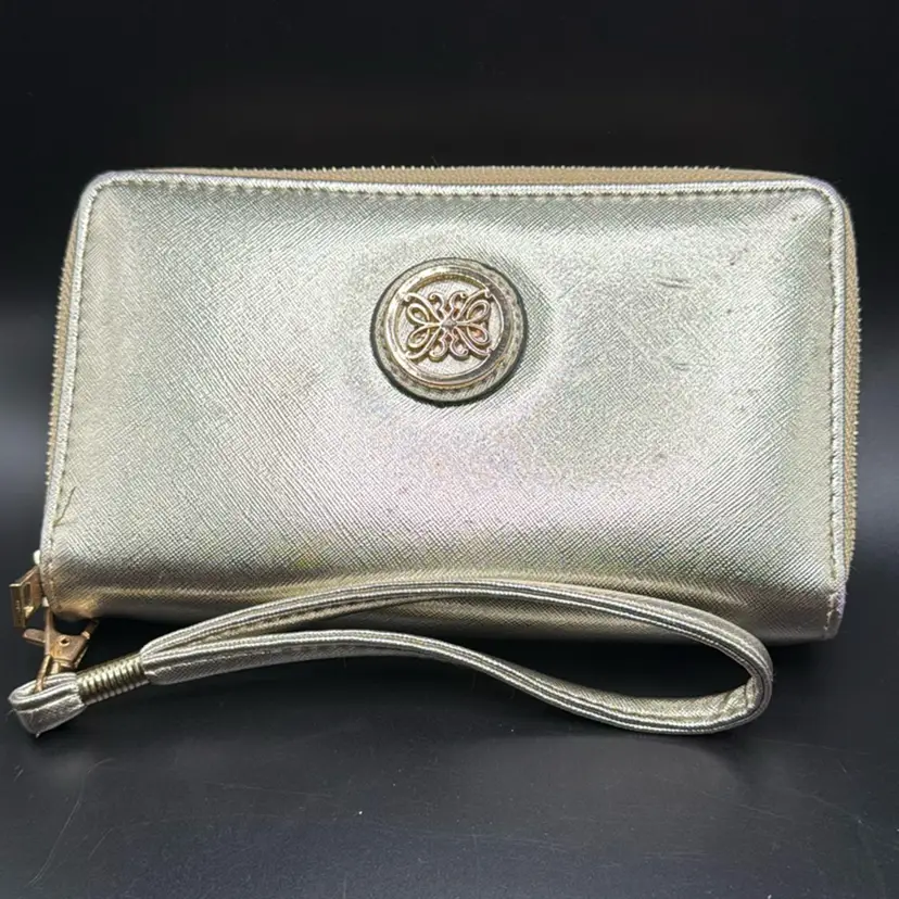 Gold tone Wristlet W Butterfly Accent