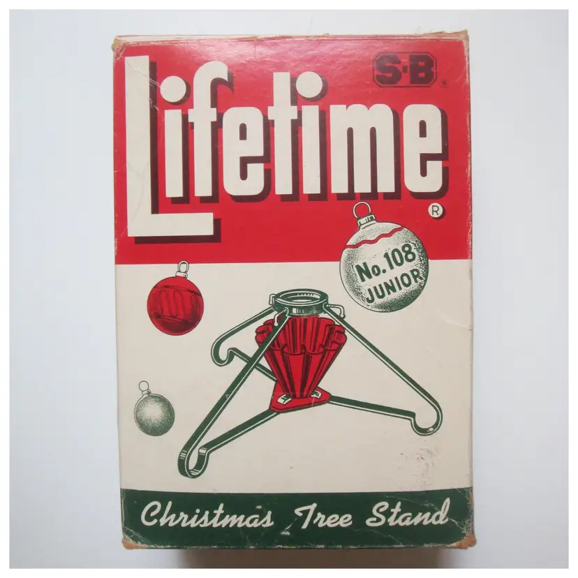 Vintage 60s LIFETIME Junior Christmas Tree Stand + Original Box