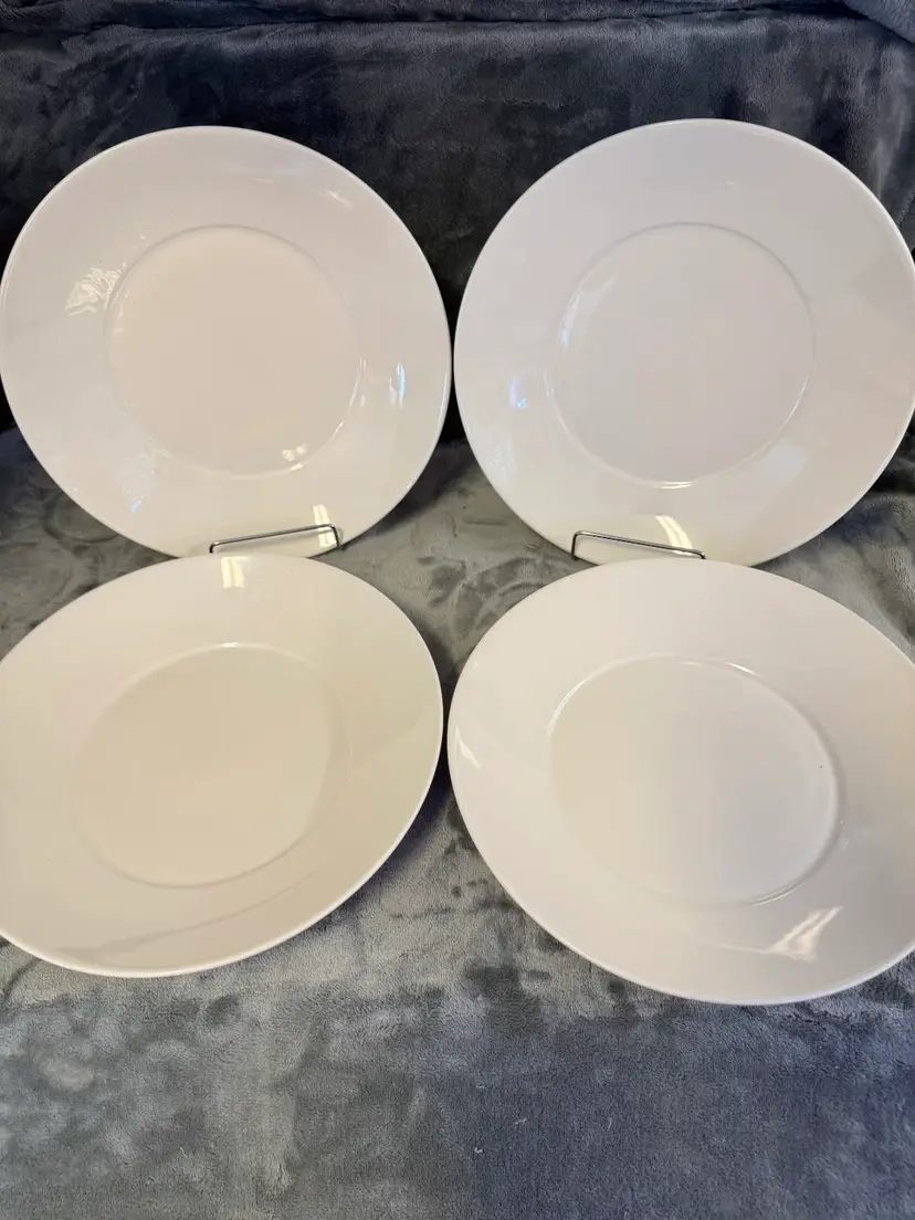 Vintage 4 Homer Laughlin HLC Classic White Large Deep 11.25” Dinner Plates USA