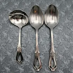 Oneida Toujours Stainless Glossy 3 Pieces 1 ~ Gravy Ladle  2 ~ Serving Spoons