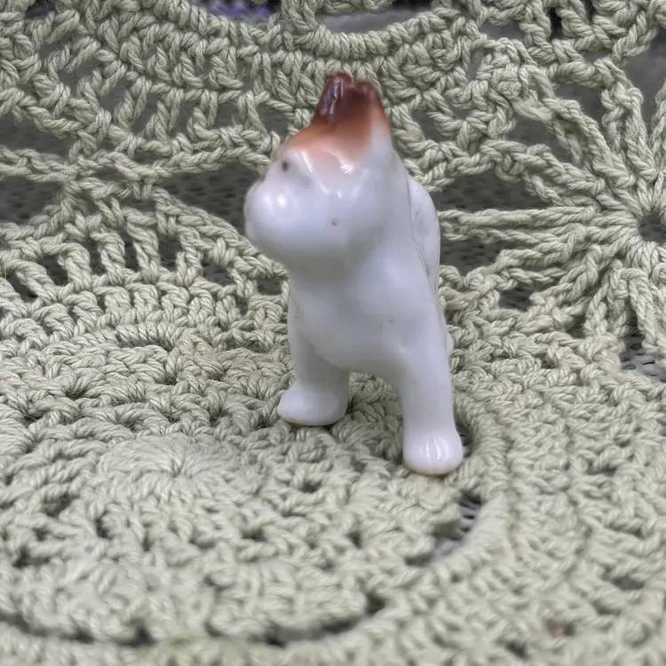 **Vintage Miniature Bone China French Bulldog-Japan