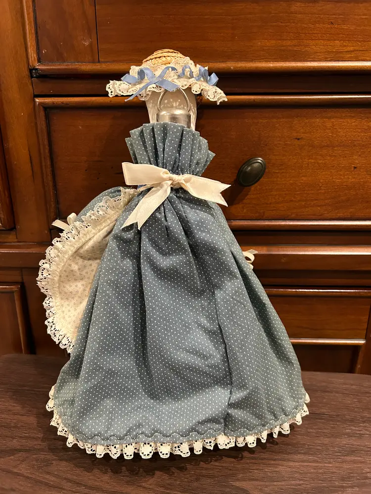 Vintage Country Goose Covered Broom Craft with Hanger for Wall Decor