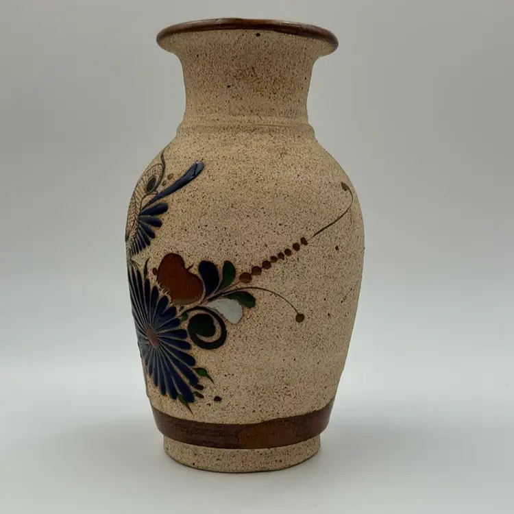 Signed Hand Made Pottery Vintage Tonala Hand Painted Mexican Pottery