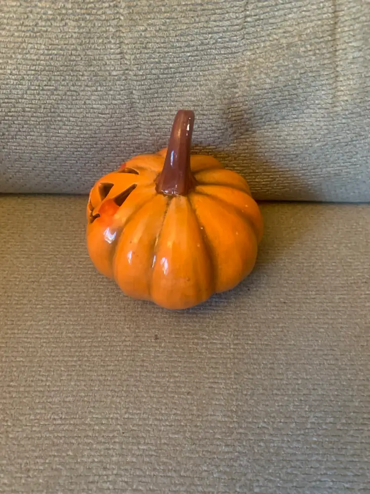 Ceramic Pumpkin 4 X 3 1/2 Inches