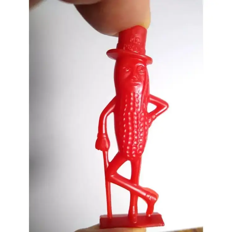 Mr. Peanut  Planters Nuts Toy Whistle Original Red Plastic Figure 1950s Vintage Retro Cool