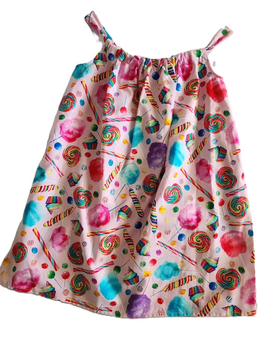 Pink Girl's Dress With Sweet Treat Designs Size 5