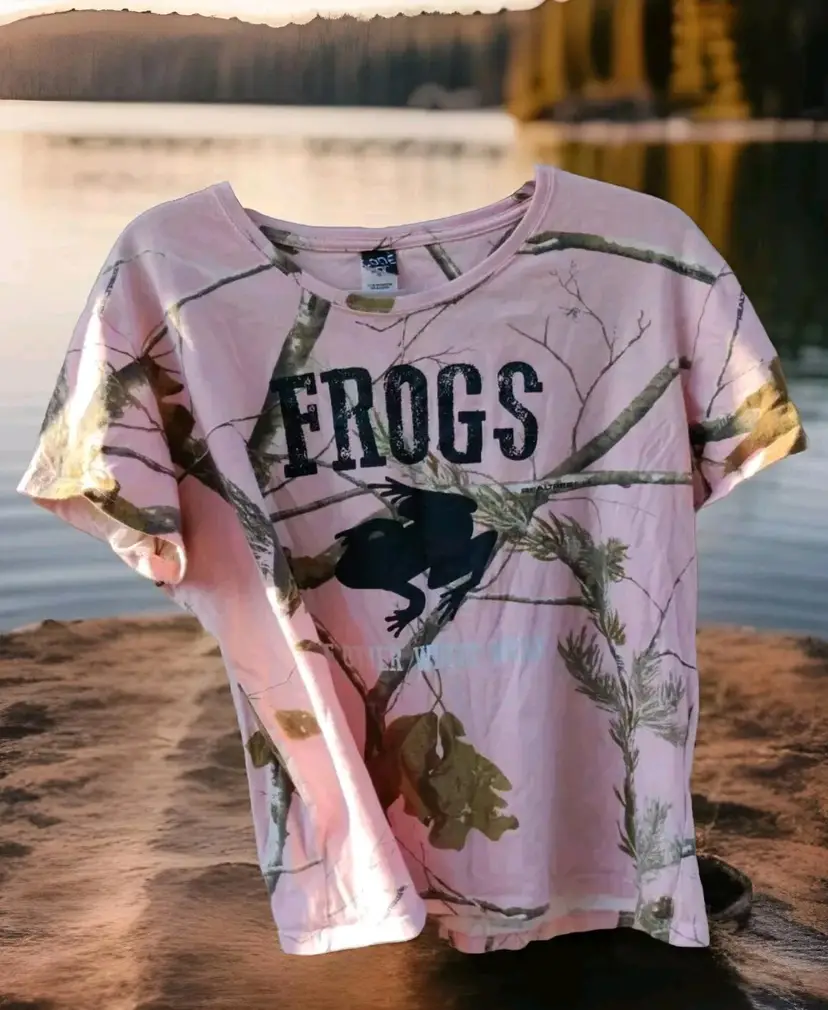 "FROGS The Other White Meat" Real Tree Pink Camo T-shirt