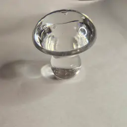 Clear Mushroom Paperweight Signed