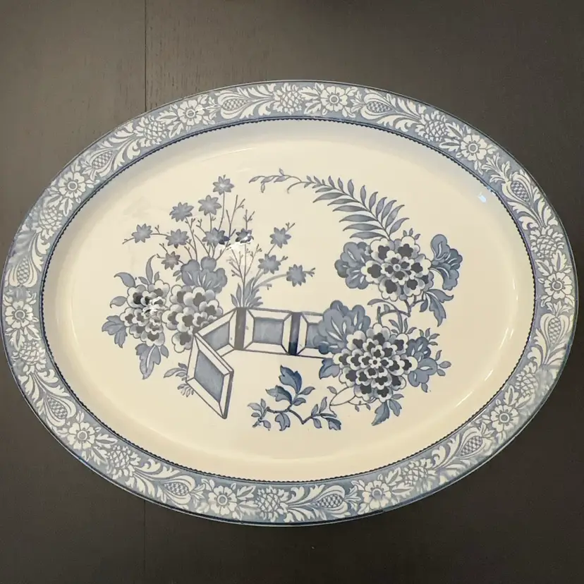 Vintage/Antique Wood & Sons Wincanton Blue Oval Serving Platter