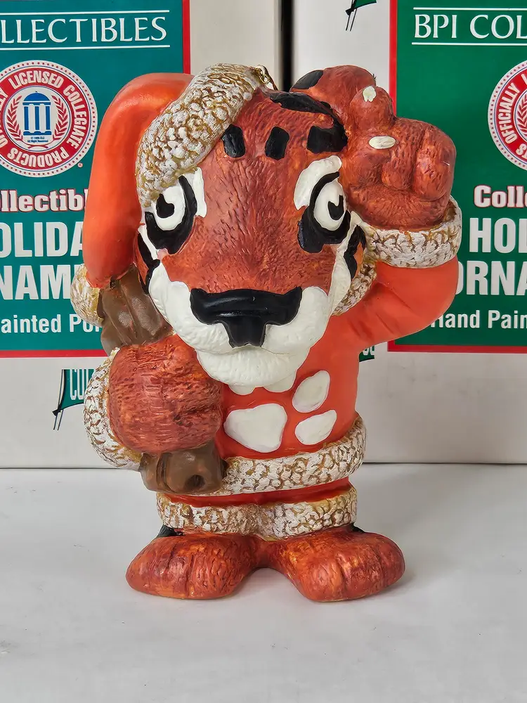 Lot of 8 Vintage 1996 Clemson Tigers Mascot Holiday Ornament BPI Hand Painted in Box