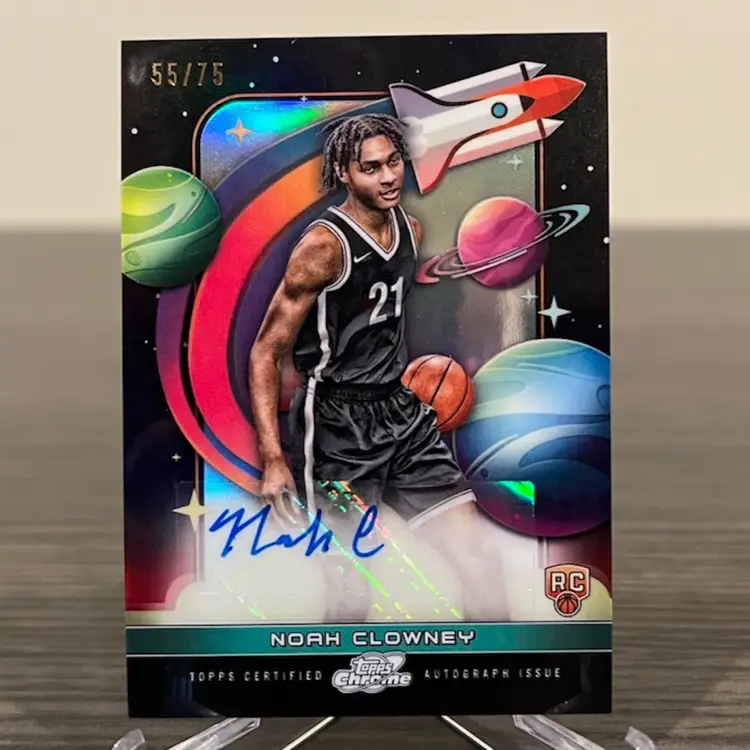 2023-24 Topps Chrome Cosmic Noah Clowney 55/75 RC Auto Brooklyn Nets