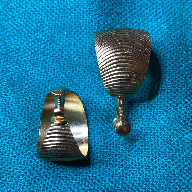 Napier Signed Ribbed Clip On Hoops Timeless!