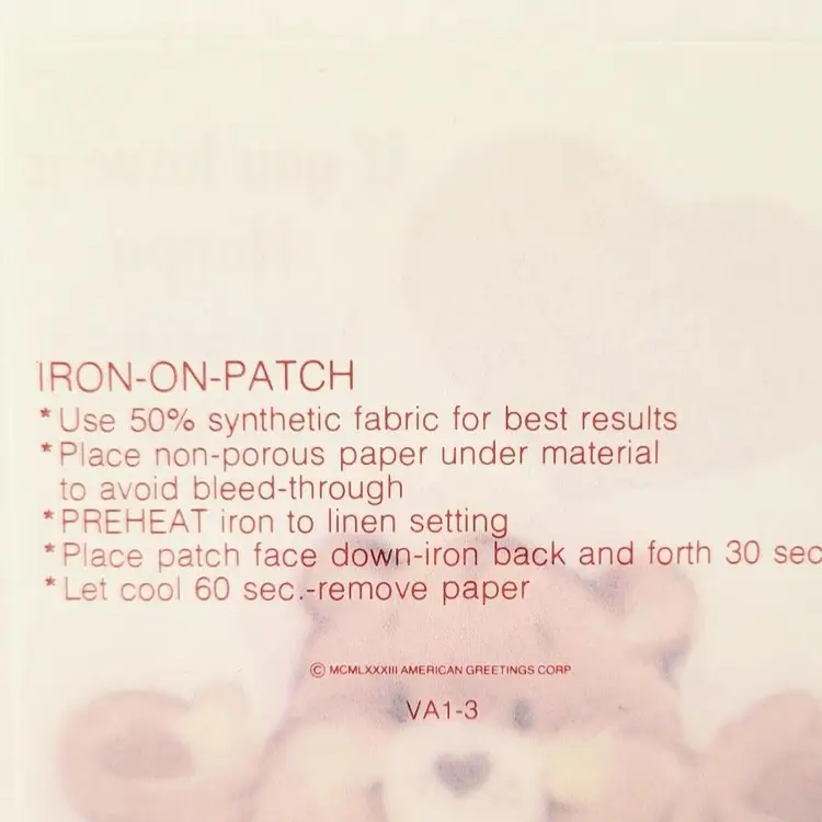 Vintage American Greetings Care Bear Valentine Iron On Tranfers Set Of Four