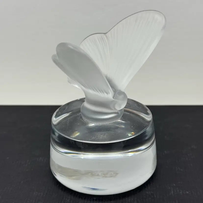 Butterfly Paperweight Cristallerie Royale De Champagne Cristal France With Logo
