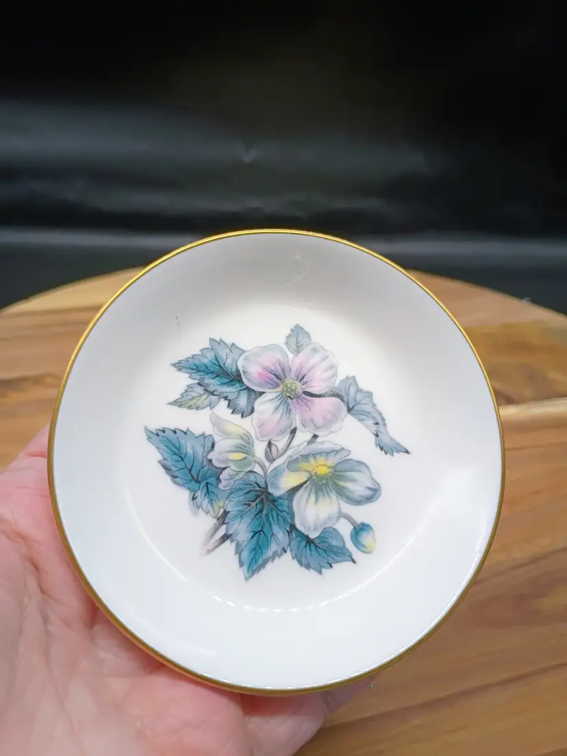 Royal Worcester Woodland Pattern Butter Pat Trinket Dish Bone China England.