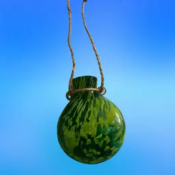 25. Vintage MCM Hand Blown Green Confetti Glass Vase