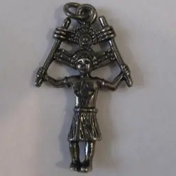Native American Kachina Dancer Doll 925 Sterling Silver Charm/Pendant - 1.25 Inches