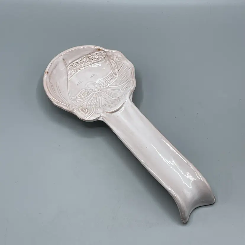 Ceramiche Le Favolose Italian Pottery Santa Claus Spoon Rest White