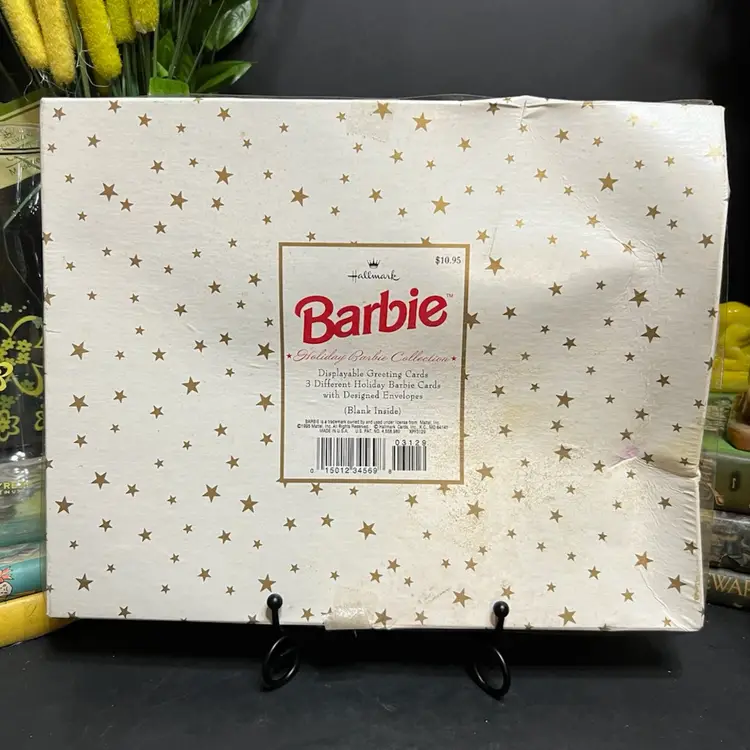 MARKDOWN! Barbie Holiday Collection 3 Holiday Barbie Cards With Designed Envelopes 1995