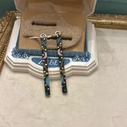 Sterling Galaxy Onyx Inlay Earrings