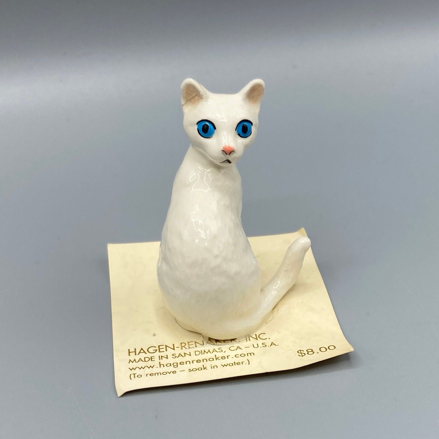 Niknax · Hagen Renaker Sitting White Cat with Blue Eyes - READ