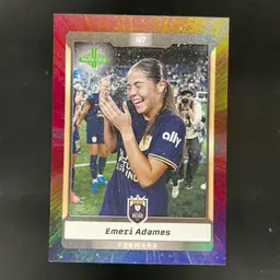 Emeri Adames 2025 Parkside NWSL Vol 1 Image Variation Rainbow Shimmer /10 Soccer Card