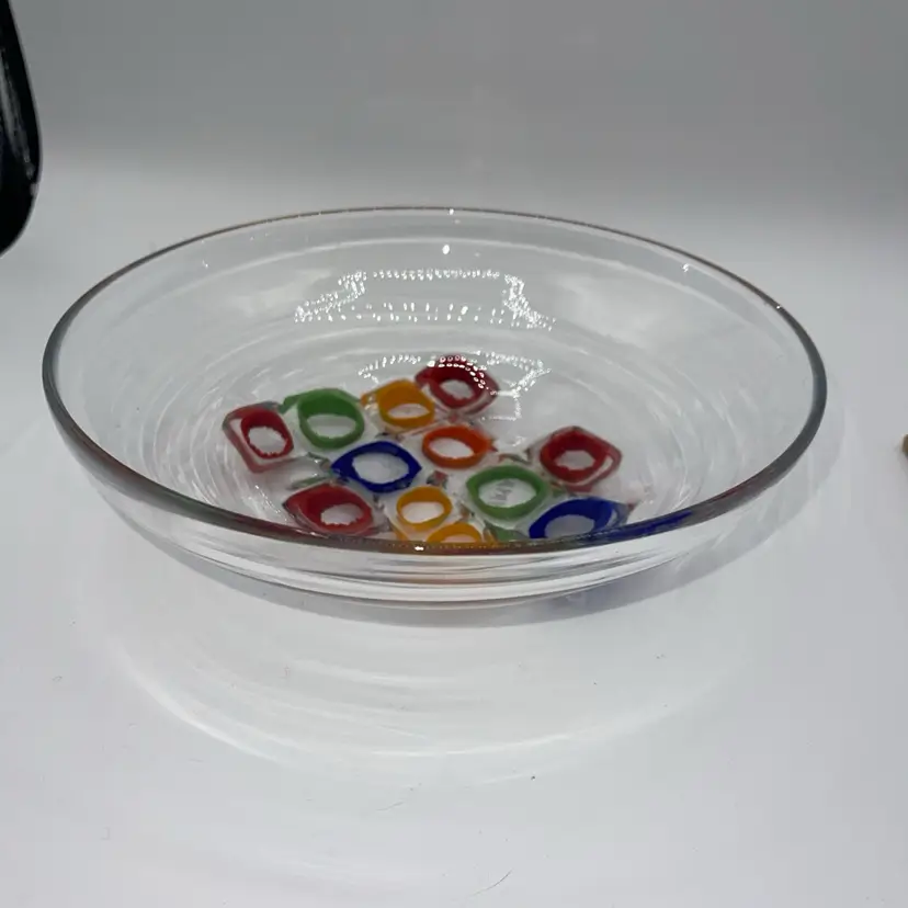 Yaya Art Glass Bowl 8.5” X3” Unique Design Signed