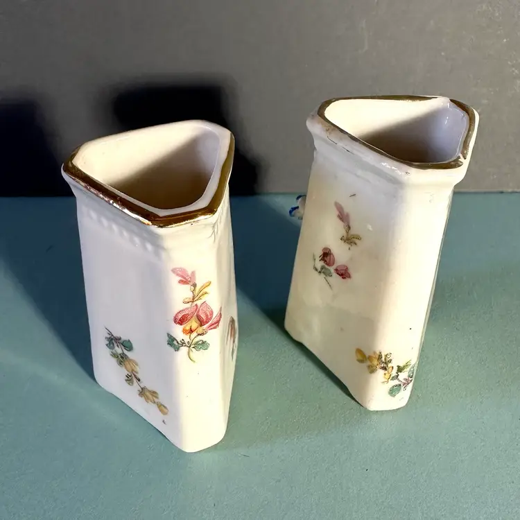 Vintage Miniature Vases Made In Germany Set of 2 Tiny Vases Under 2 “ Tall Toothpick Containers Maybe