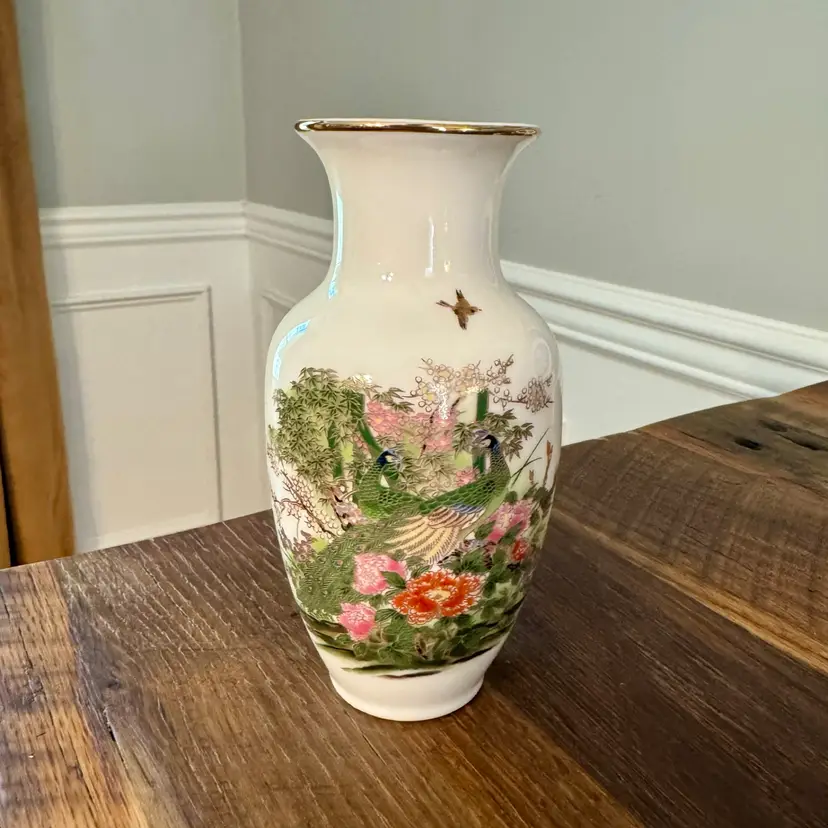 🎀 Vtg Otagiri Peacock Vase