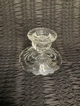 Single Clear Glass Candlestick Holder - various styles