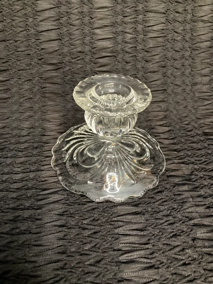 Single Clear Glass Candlestick Holder - various styles