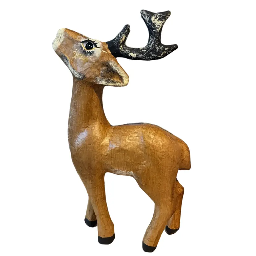 Paper Mâché hand painted deer 22”