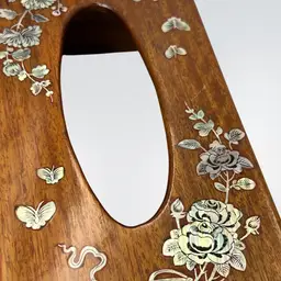 Tissue Box Vintage Inlaid Mother of Pearl 10.5” x 3.25”