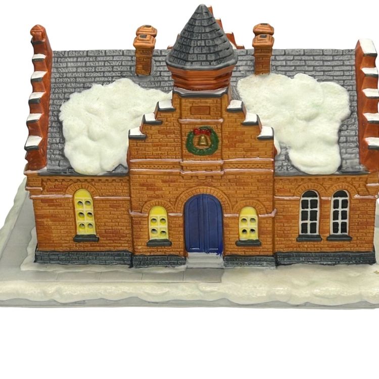 Vintage Norman Rockwell “Town Offices” Ceramic Numbered In Box 9x7x9