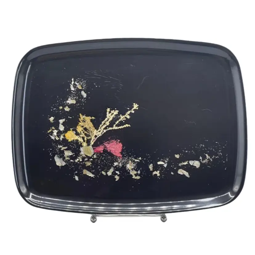 COUROC Resin Inlaid Abalone Shell Coral & Seaweed Tray