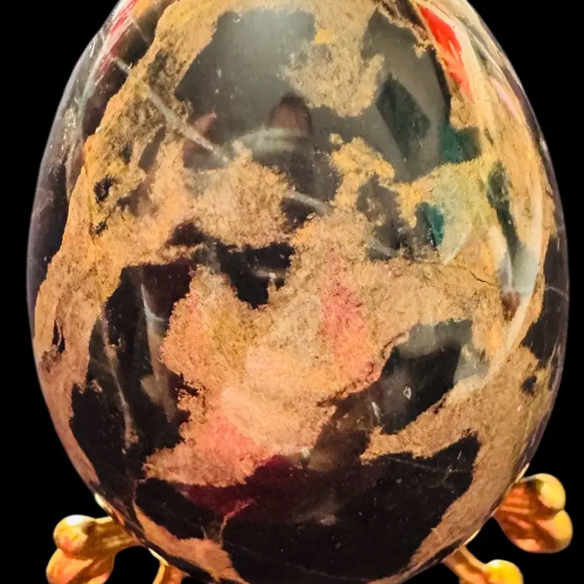Classy Black & Brown Marble Egg-Shaped Paperweight
