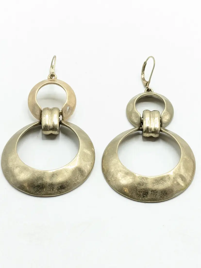 Jones New York Silver Tone Dangle Hoop Earrings