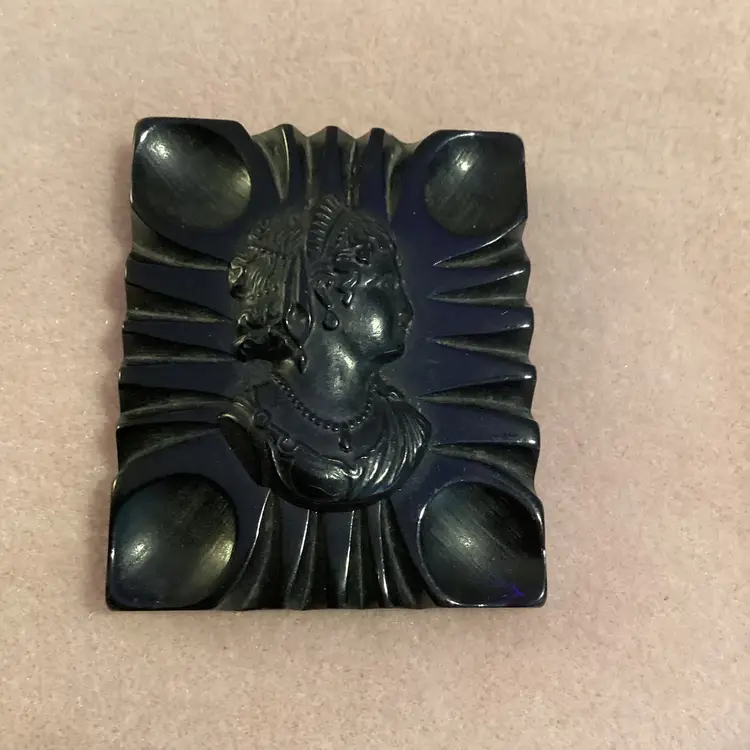 Bakelite Neoclassical Mourning Brooch
