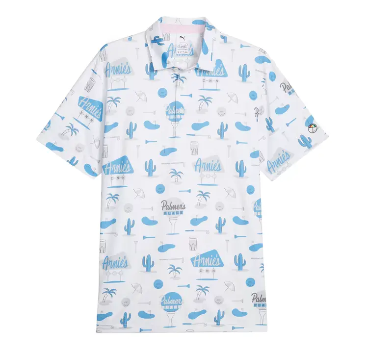 AP CLOUDSPUN Palmer's Place Golf Polo White Mens Size Large