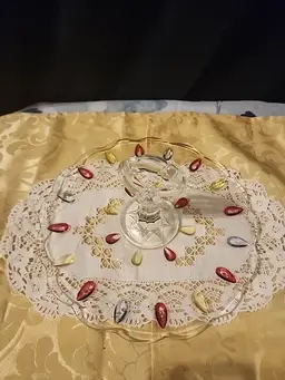 Mid Century Indiana Glass Teardrop Tray