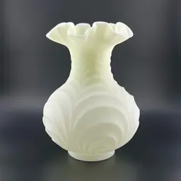 Fenton Uranium Glass Custard Vase