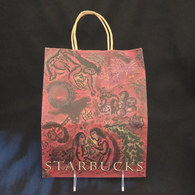 Starbucks Holiday Paper Gift Bag with Handles 8" × 10½" Printed USA 1996 Vintage