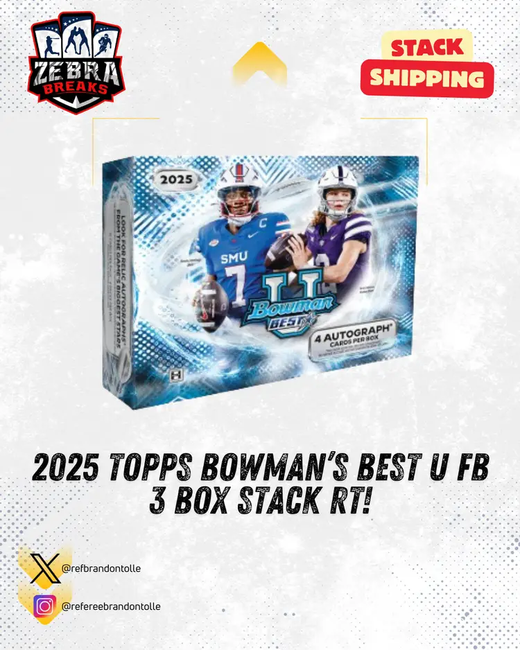 ZB 25671: 2025 Bowman's Best U Football 3 Box Stack Rip
