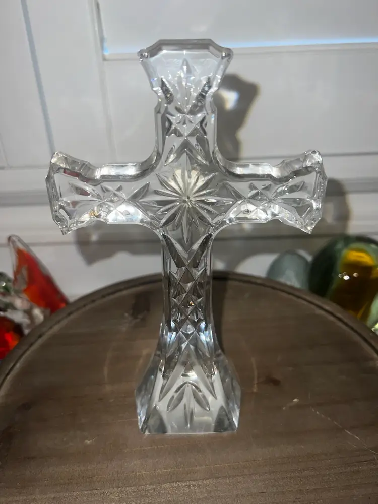 Vintage Waterford Crystal Cross, Marked, No Chips Or damage.