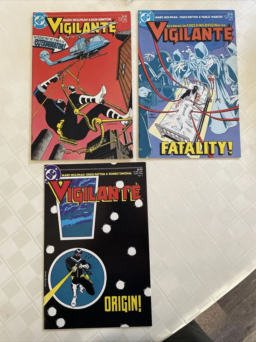 DC Vigilante Comic No 4 6 & 7 1984 Origin Fatality Exterminator