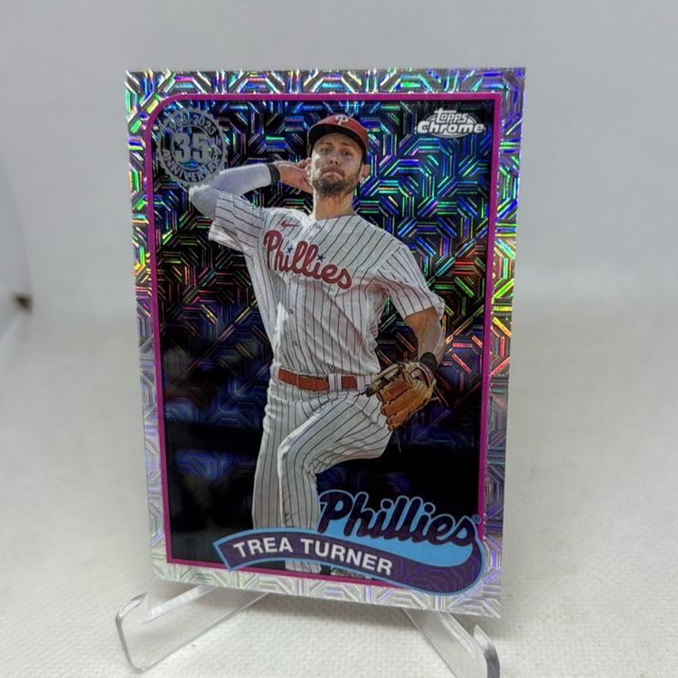 2024 Topps Series 1 Trea Turner #T89C-64 Silver Pack 1989 Topps Chrome Mojo