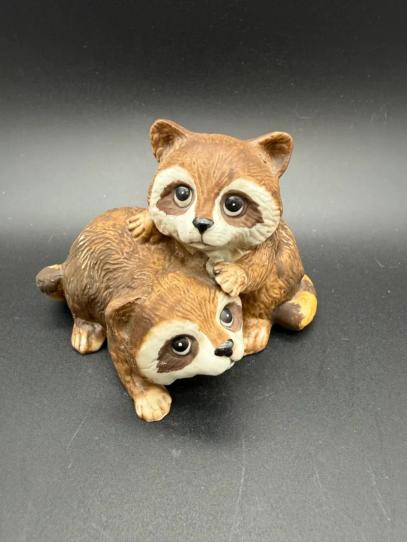Vintage Homco Baby Raccoon Figurine # 1454