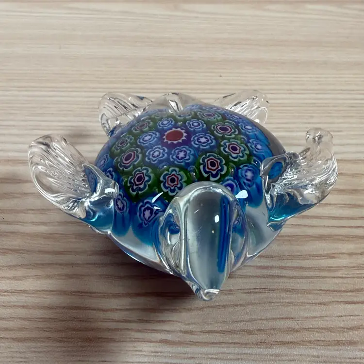 20. Millefiori Art Glass Turtle Paperweight