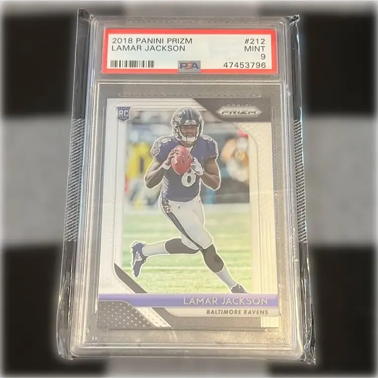 2018 Panini Prizm Lamar Jackson RC Graded PSA 9 MINT Rookie Slab #212