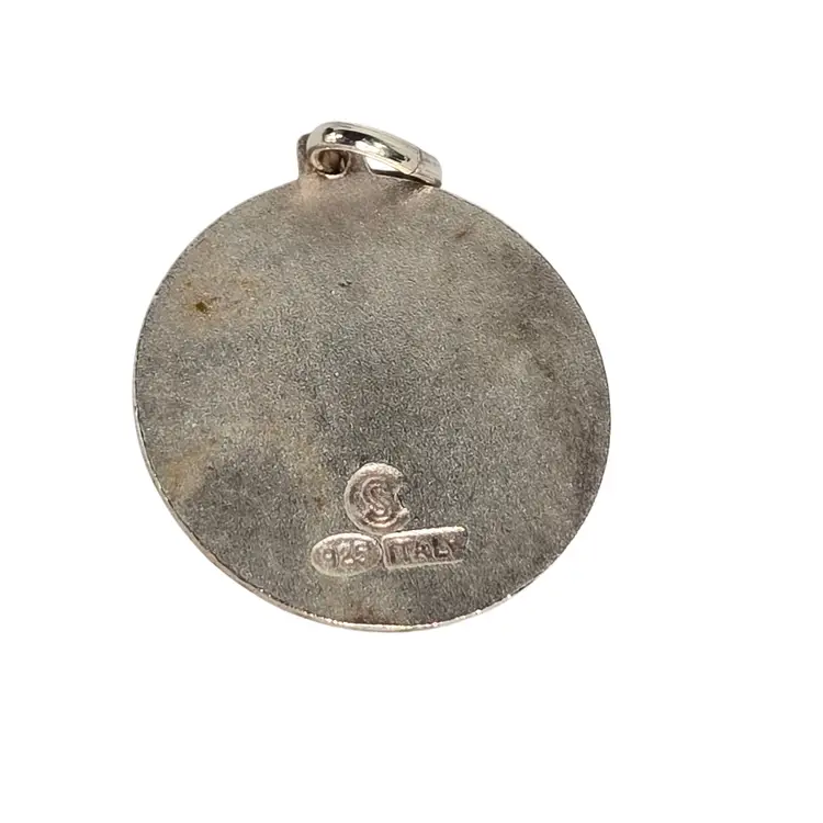 Italy signed Cresent Moon Face Pendant